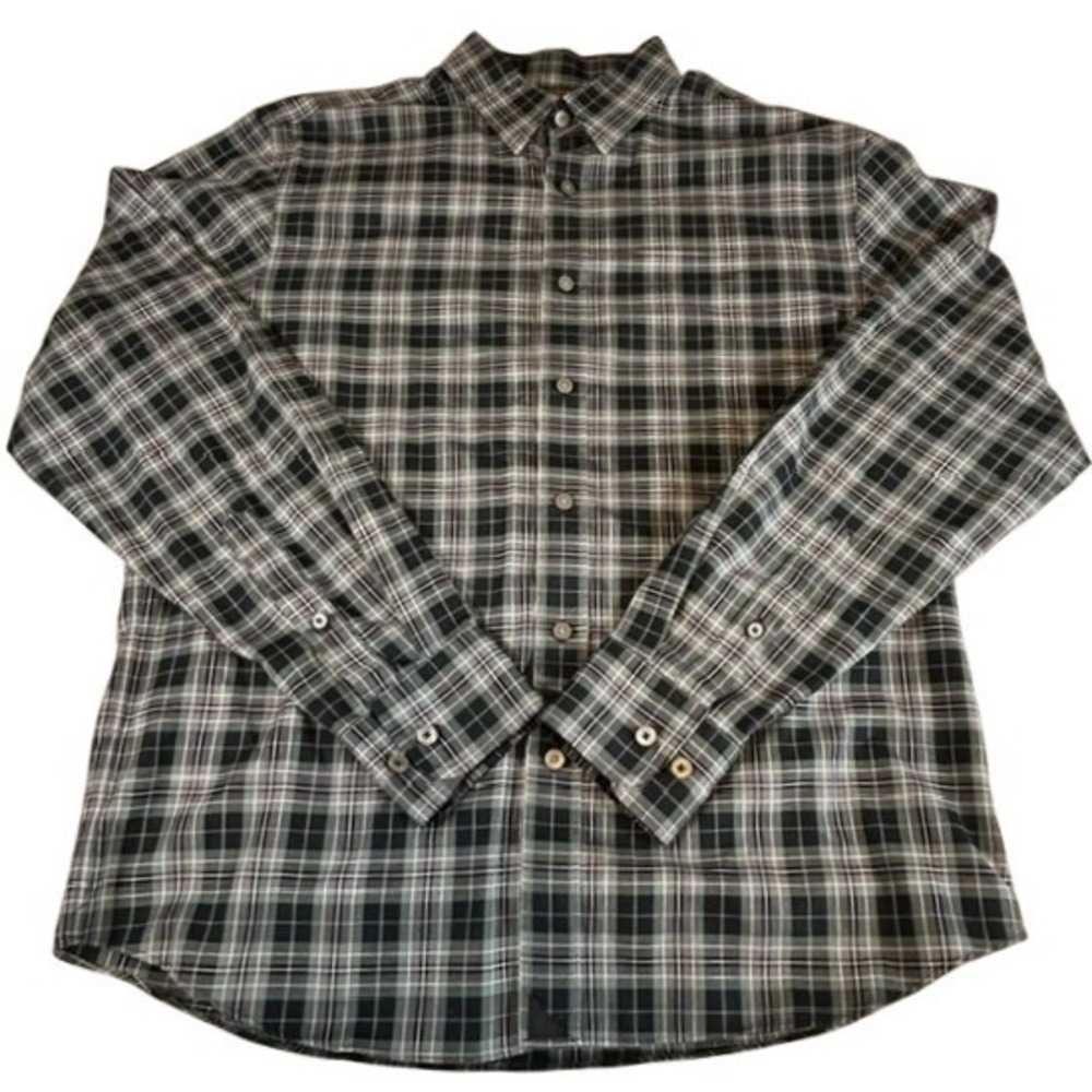 UNTUCKit Men's Devitt WF Black Gray Plaid Long Sleeve Button Up‎ Cotton Shirt MD
